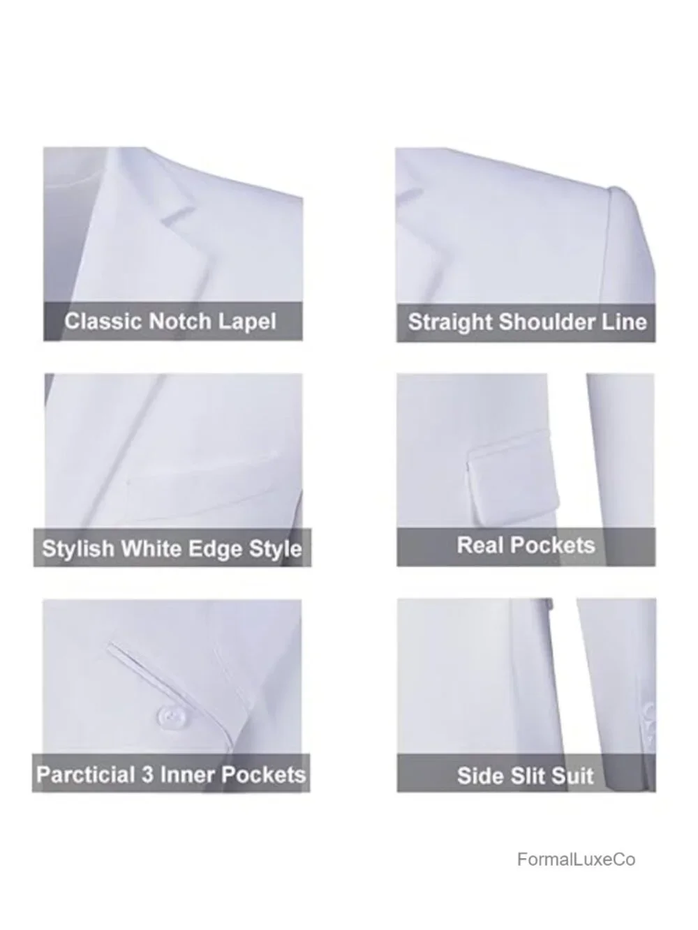 Men's 3 Piece Suit Set with Blazer, Vest & Pants for Wedding, Prom & Business